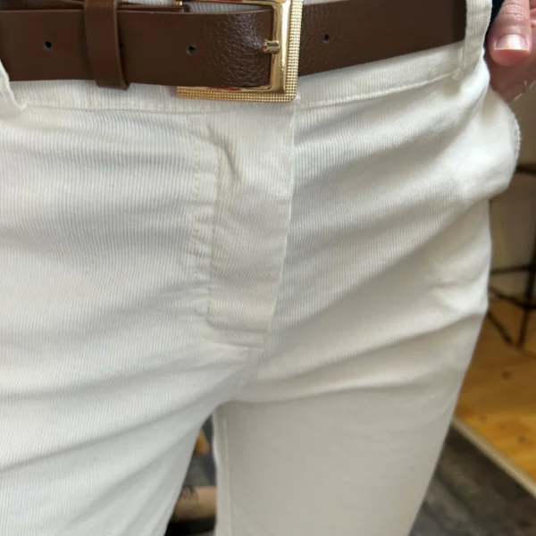 L804- Pantalon en velours (T36-T44) - ecru - 44