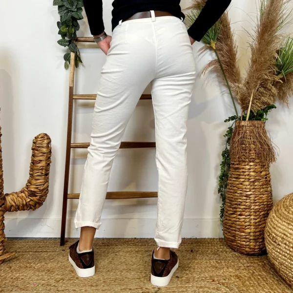 L804- Pantalon en velours (T36-T44) - ecru - 44