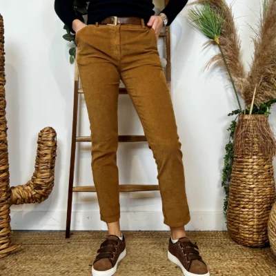 L804- Pantalon en velours (T36-T44) - camel - 44