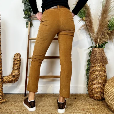 L804- Pantalon en velours (T36-T44) - camel - 44