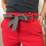 Pantalon stretch femme ceinture fantaisie T36-T50 - rouge - 50