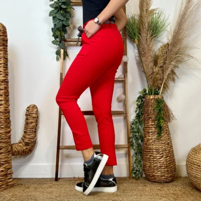 L749- Pantalon Stretch (T36-T50) - rouge - 50