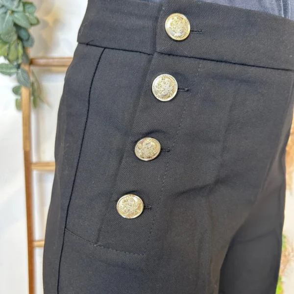 P465- Pantalon à pont Ycoo (T36-T42) - noir - 40