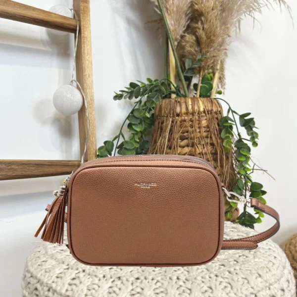 P428- Sac Flora&Co 2 Zips - camel - taille-unique