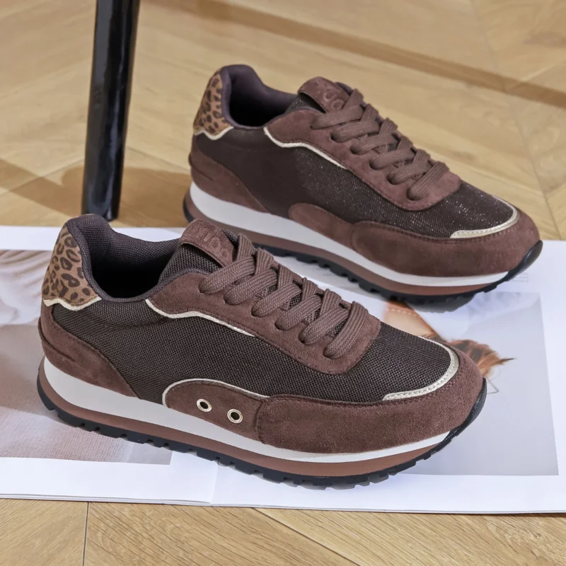 R452- Sneakers Moow tricolore (T36-T41) - marron-leopard - 41