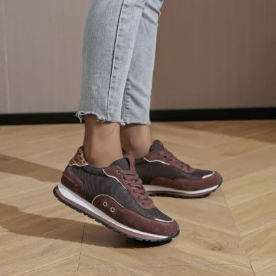 R452- Sneakers Moow tricolore (T36-T41) - marron - 41