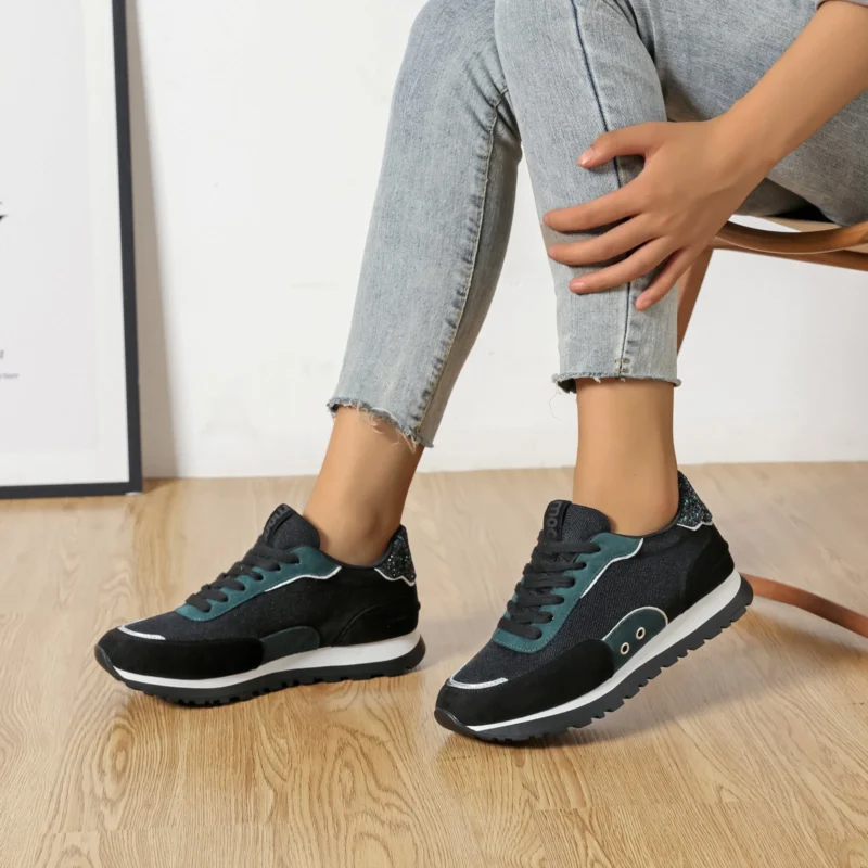 Sneakers crantées bicolore MOOW (T36-T41) - vert-sapin - 41