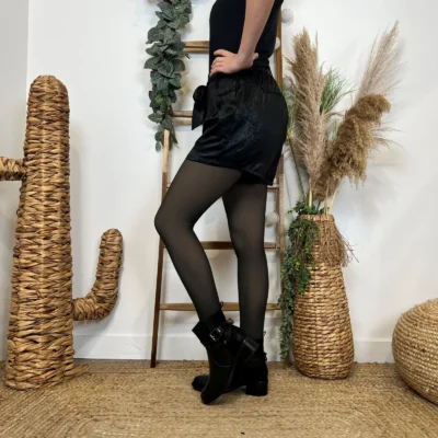 L729- Short Satiné (T36-T40) - noir - 38