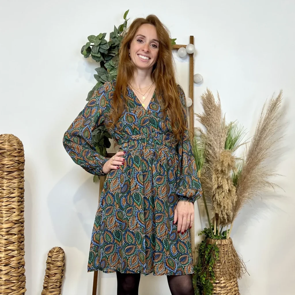 K746- Robe Maëlle Voile (T36-T40) - vert-emeraude - 38