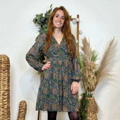 K746- Robe Maëlle Voile (T36-T40) - vert-emeraude - 38