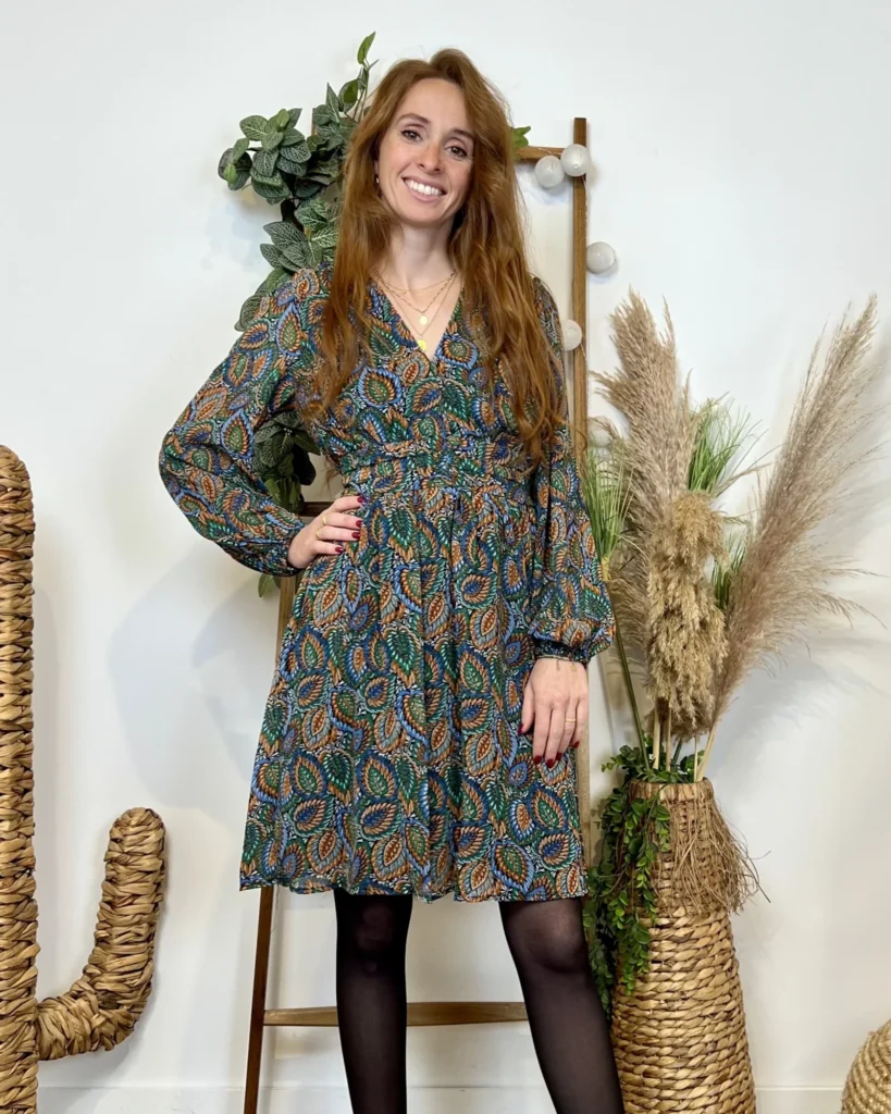 K746- Robe Maëlle Voile (T36-T40) - vert-emeraude - 38