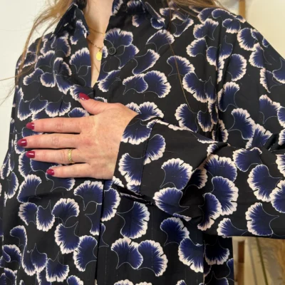 K743- Chemisier By.one Ginkgo (T36-T40) - noir - 48