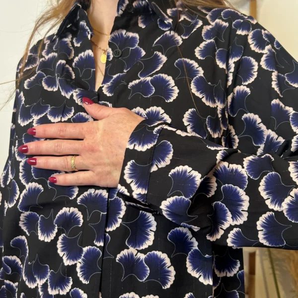 K743- Chemisier By.one Ginkgo (T36-T40) - noir - 48