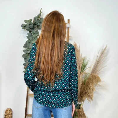 K751- Chemisier By.one Ginkgo (T36-T40) - marine - 38