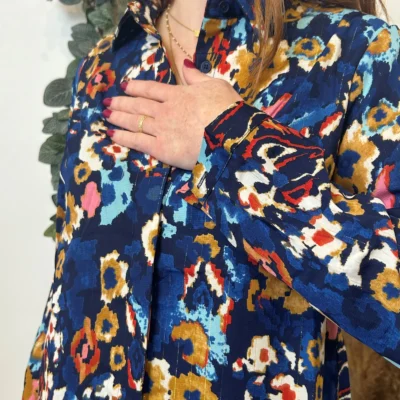 K775- Blouse Imprimée "Z-One" (T36-T40) - marine - 38