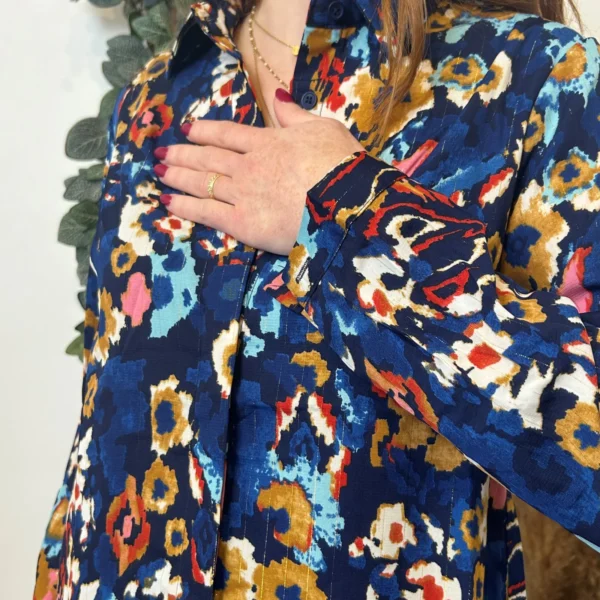 K775- Blouse Imprimée "Z-One" (T36-T40) - marine - 38