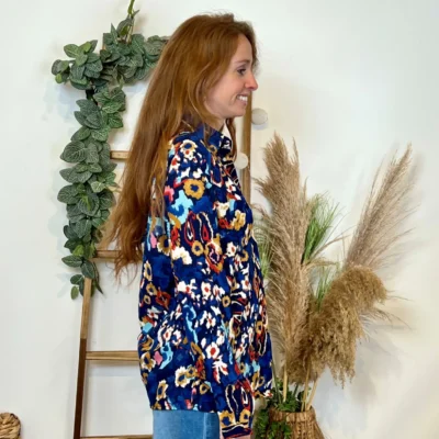 K775- Blouse Imprimée "Z-One" (T36-T40) - marine - 38