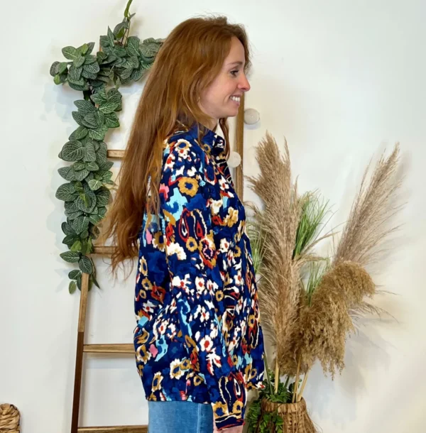 K775- Blouse Imprimée "Z-One" (T36-T40) - marine - 38