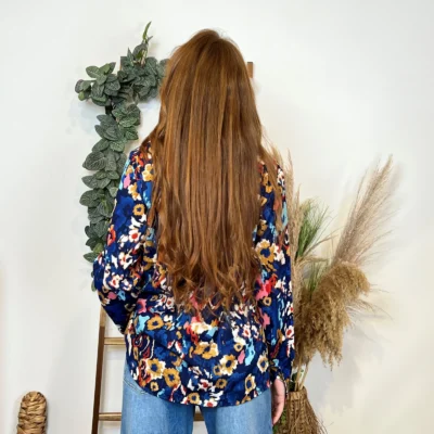 K775- Blouse Imprimée "Z-One" (T36-T40) - marine - 38