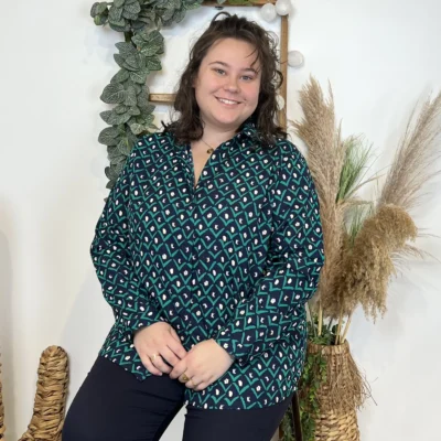 K751- Chemisier By.one Ginkgo (T40-T48) - marine - 48