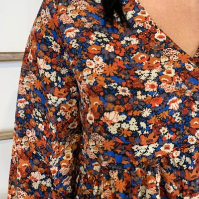 K688- Blouse By.One Liberty (T36-T40) - rouille - 38