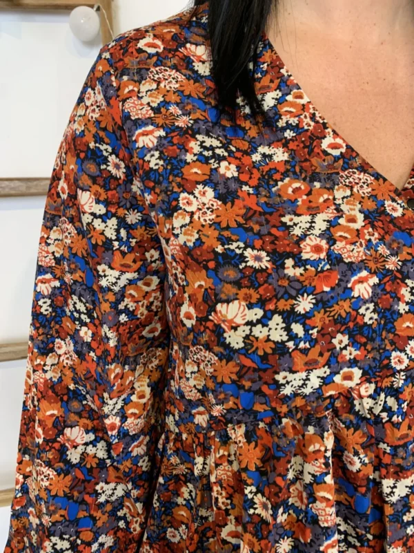 K688- Blouse By.One Liberty (T36-T40) - rouille - 38