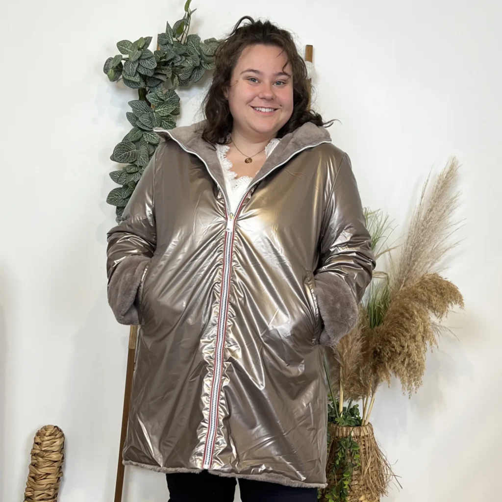 Z137- Veste résersible Fourrée (T42-T48) - marron - 48