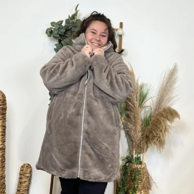 Z137- Veste résersible Fourrée (T42-T48) - marron - 48