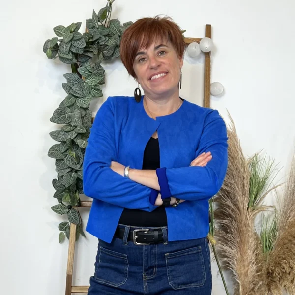 L205- Veste courte suédine (T38-T44) - bleu-royal - 44