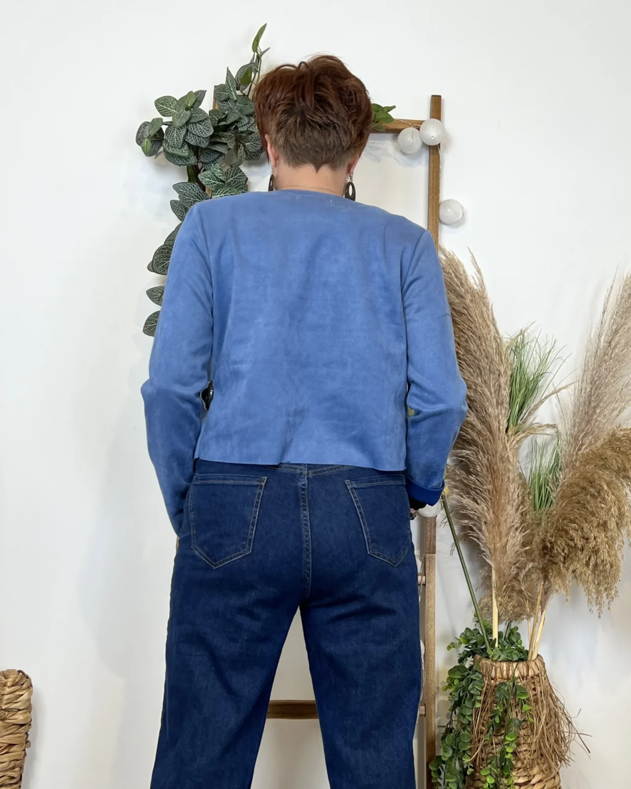 Veste courte suédine (T38-T44) - bleu-jeans - 44