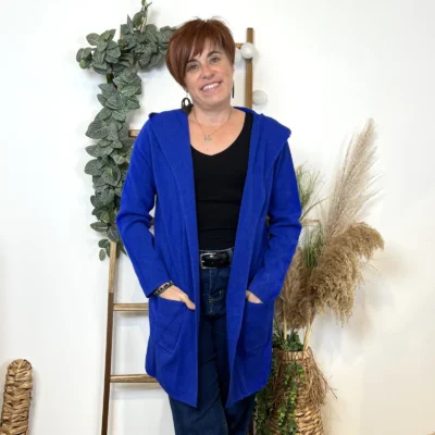 K614- Gilet Mi-long (Tu) 🇮🇹 - bleu-royal - taille-unique