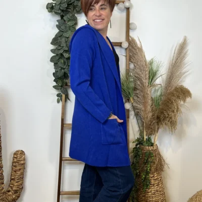 K614- Gilet Mi-long (Tu) 🇮🇹 - bleu-royal - taille-unique