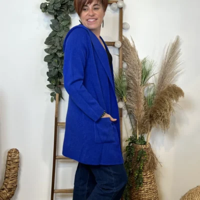 K614- Gilet Mi-long (Tu) 🇮🇹 - bleu-royal - taille-unique