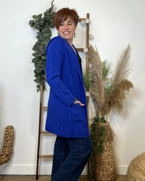 K614- Gilet Mi-long (Tu) 🇮🇹 - bleu-royal - taille-unique