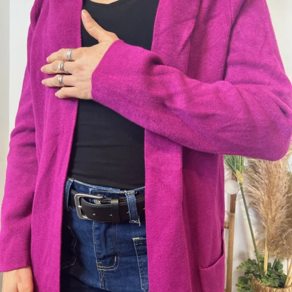 K614- Gilet Mi-long (Tu) 🇮🇹 - violet - taille-unique