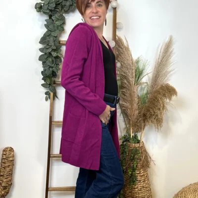 K614- Gilet Mi-long (Tu) 🇮🇹 - violet - taille-unique