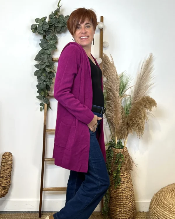 K614- Gilet Mi-long (Tu) 🇮🇹 - violet - taille-unique