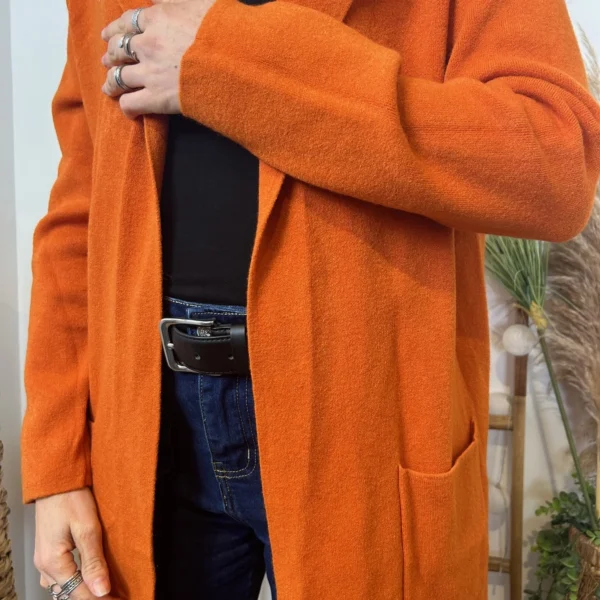 K614- Gilet Mi-long (Tu) 🇮🇹 - orange - taille-unique
