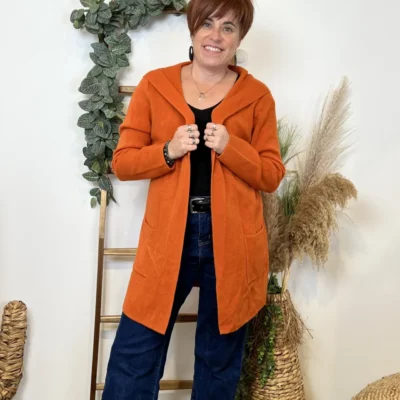 K614- Gilet Mi-long (Tu) 🇮🇹 - orange - taille-unique