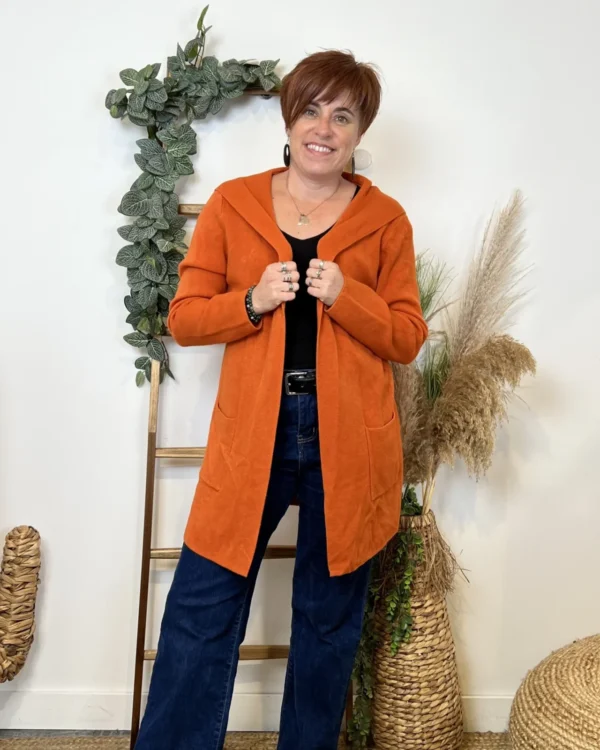 K614- Gilet Mi-long (Tu) 🇮🇹 - orange - taille-unique