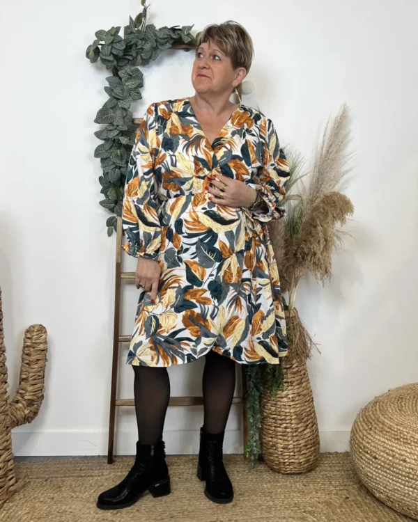 M386- Robe Maëlle cache coeur (T40-T48) - rouille - 48