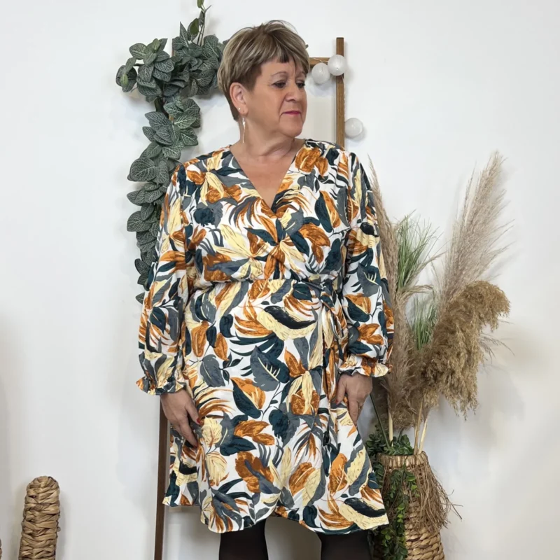 Robe Maëlle cache coeur (T40-T48) - rouille-moutarde - 48