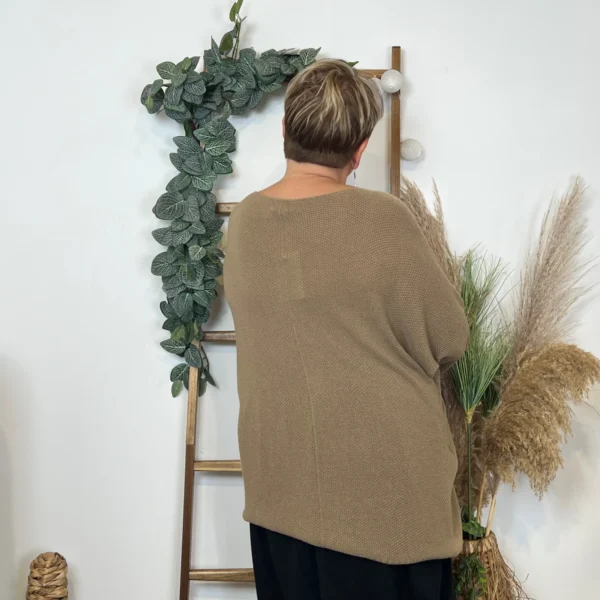 Z163- Pull Nid d'Abeille (Gt) 🇮🇹 - camel - taille-unique-grande-taille