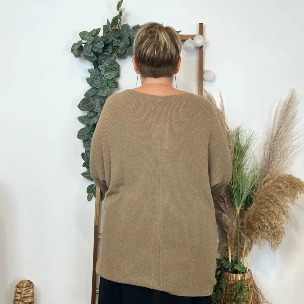 Z163- Pull Nid d'Abeille (Gt) 🇮🇹 - camel - taille-unique-grande-taille