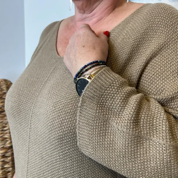 Z163- Pull Nid d'Abeille (Gt) 🇮🇹 - camel - taille-unique-grande-taille