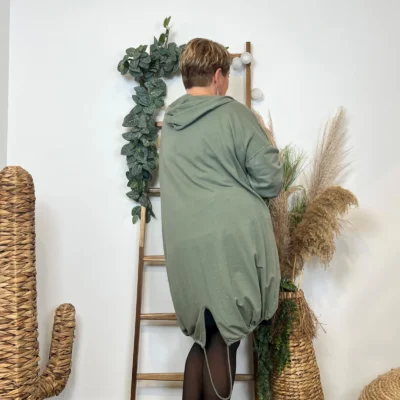 K837- Veste longue en coton (Gt) 🇮🇹 - kaki - taille-unique-grande-taille