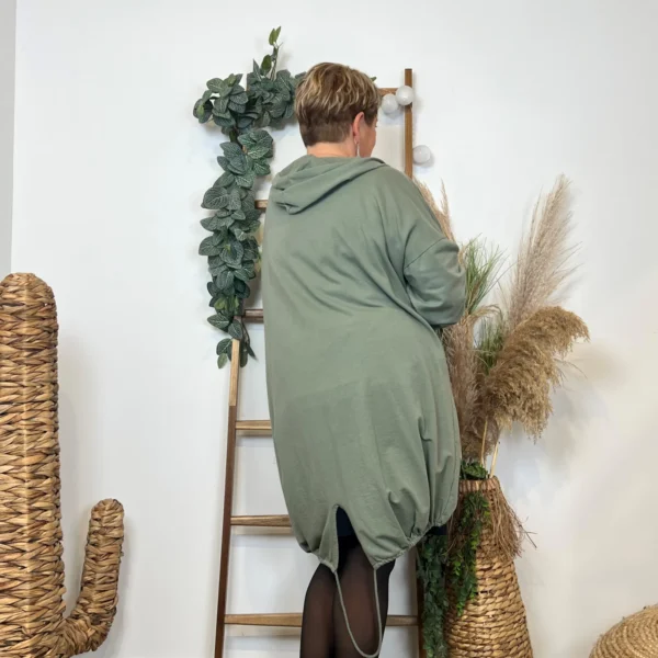 K837- Veste longue en coton (Gt) 🇮🇹 - kaki - taille-unique-grande-taille