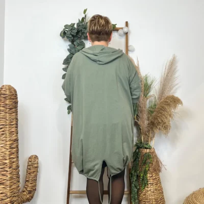 K837- Veste longue en coton (Gt) 🇮🇹 - kaki - taille-unique-grande-taille