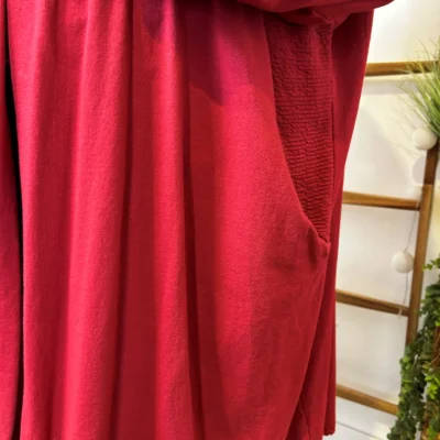 K837- Veste longue en coton (Gt) 🇮🇹 - fuchsia - taille-unique-grande-taille