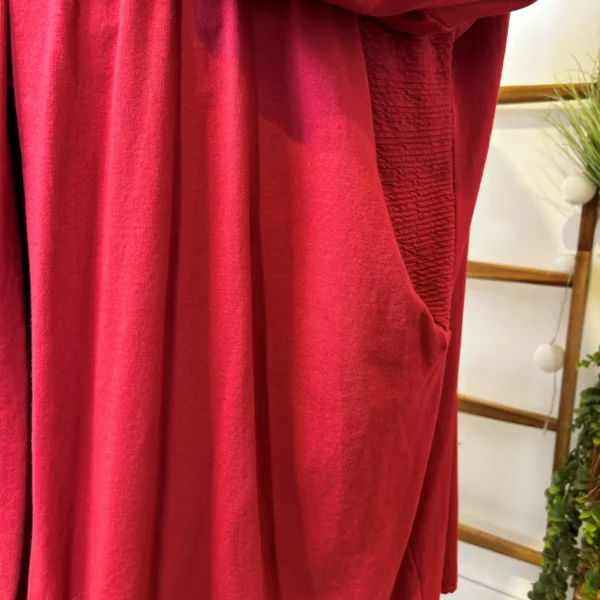 K837- Veste longue en coton (Gt) 🇮🇹 - fuchsia - taille-unique-grande-taille